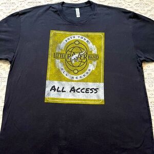 🎸 '19 Little River Band All Access 2 Side Platapus Logo Golden Ticket Black Tee
